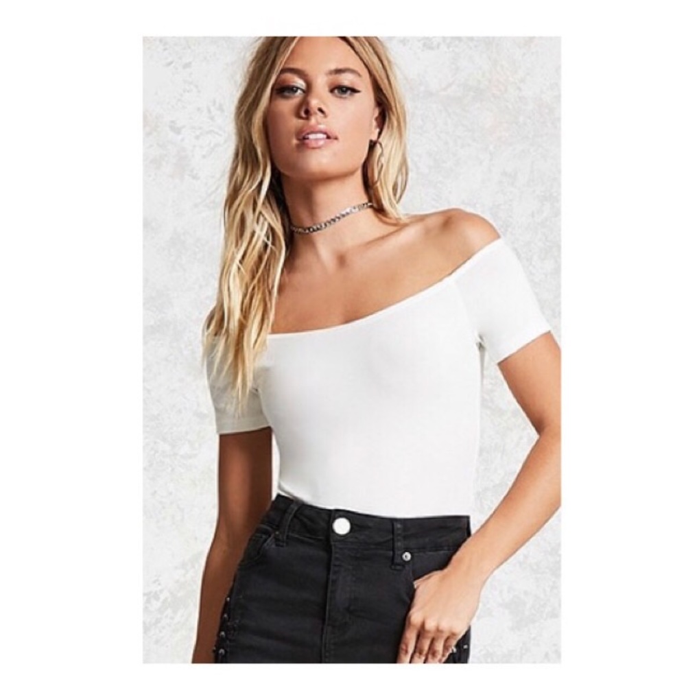 White off the shoulder bodysuit